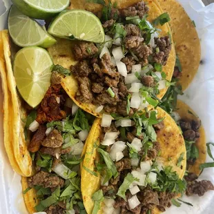 Various tacos