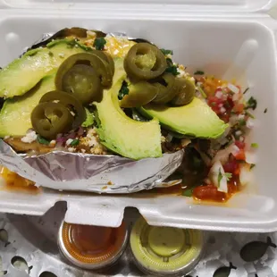 the inside of a container of food