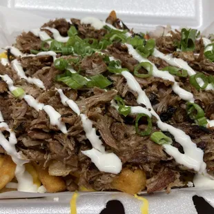 Carnitas loaded fries