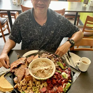 PARRILLADA- Grilled marinated steak , Chicken breast , Adobada Pork ,  Pork Chop