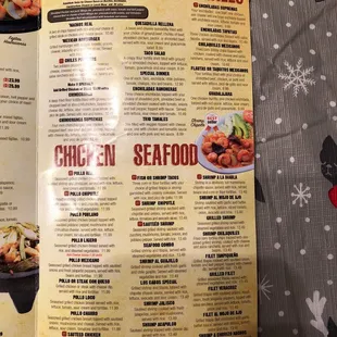 Take out menu