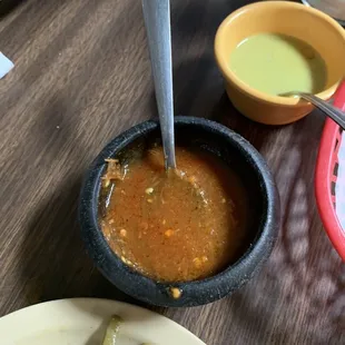 This is the extra hot Salsa.  It's the kind that makes your mouth sing and you can't stop.  Pretty hot though.  But Yum!