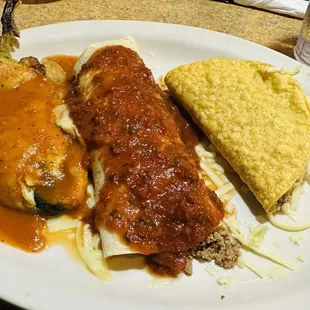 #22. One Burrito, One Chile Poblano and One Taco All of it was so good! The sauces were amazing!