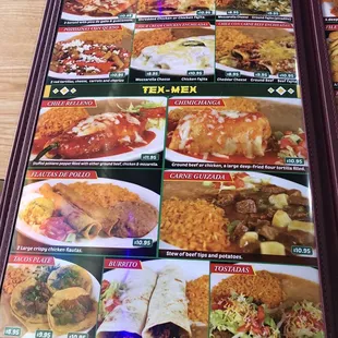 mexican food menu