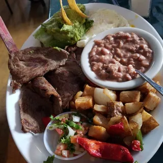 carne asada con huevos