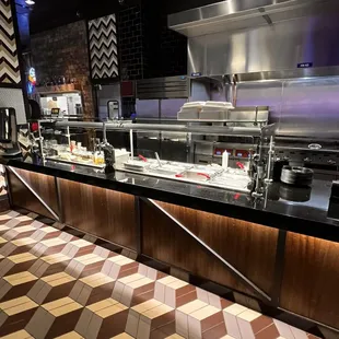 interior, sushi and sashimi