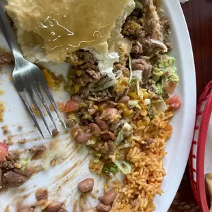 Beef and bean sopapilla