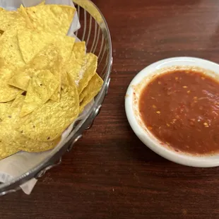 Chips with hot, hot salsa