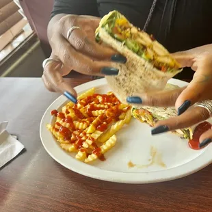 Santa Fe Wrap with fries