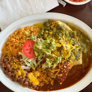 Adovada Stuffed Sopapilla with Christmas Chili