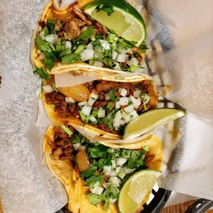 three tacos on a plate