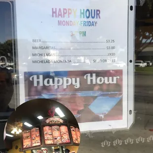 a happy hour sign