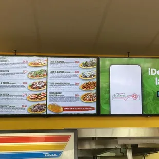 the menu of a mexican restaurant