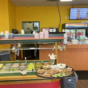 a view of a buffet area