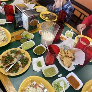 a table full of mexican food