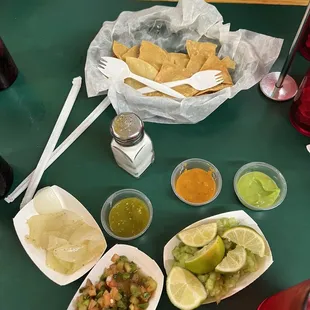 a table full of mexican food