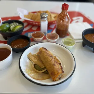 a plate of mexican food