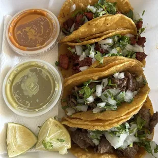 Pastor and Asada tacos