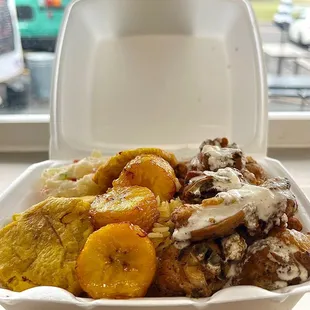 a container of food on a table