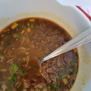 Beef consume. Just not good. I can't even describe it. Very very oily.