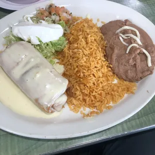 Chimichanga lunch plate