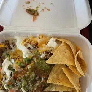 Nachos I added the salsa to it. Which is the best salsa I found in vegas being from LA