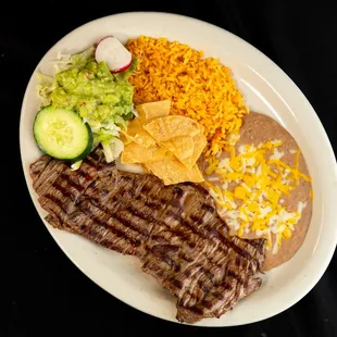 Carne Asada with Rice and Beans