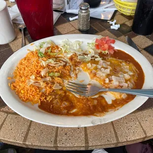 Lunch. Cheese enchiladas