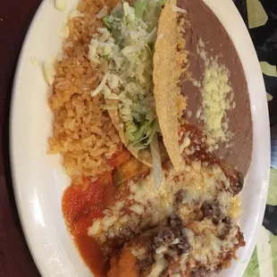 Taco, Chile rellano, and tamale. The tamale was especially good.