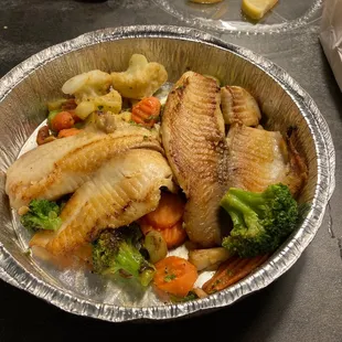 Tilapia to go. Excellent.