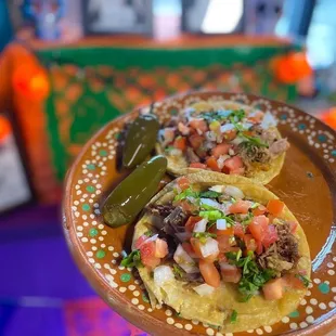 two tacos on a plate