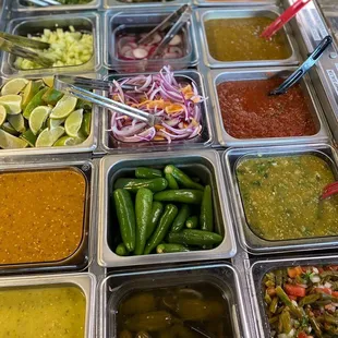 Salsa and Topping bar