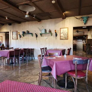 tables and chairs in a restaurant