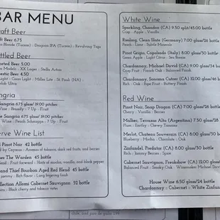 Drink Menu
