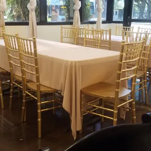 Inside seating, party style