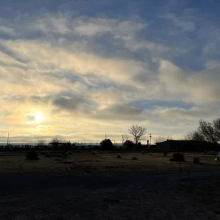 Sunrise over the tent camping area