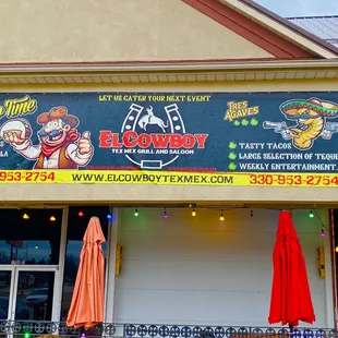 Banner on exterior of the building