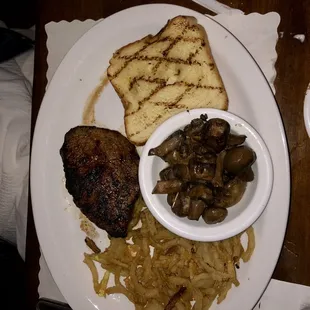 Petite Filet Mignon with mushrooms