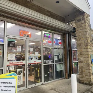 Gas station entrance