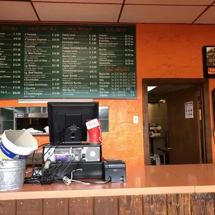the menu of the restaurant