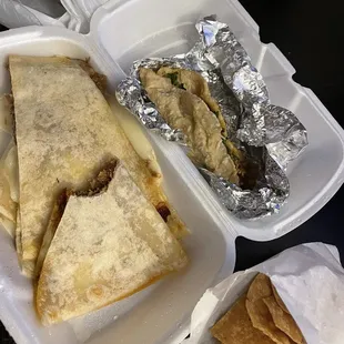 Birria quesadilla and birria taco