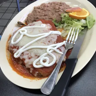 Awesome Chile Relleno! This was the lunch special with homemade tortillas!! Umm umm good!!