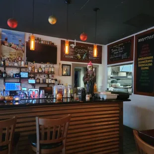 Bar area ready to for Dia de Los muertos