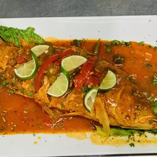 yes one of the must popular dish for those who love working on with their whole snapper   it is amazing sauteed in enchilado sauce