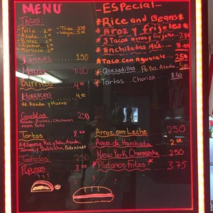 menu
