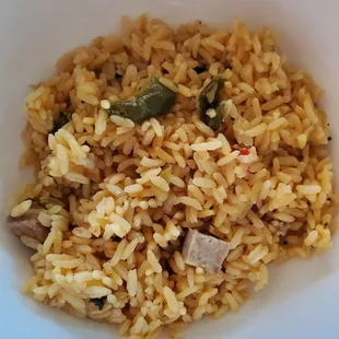 Puerto Rican arroz con salchichas - Excellent taste of sofrito and recao!