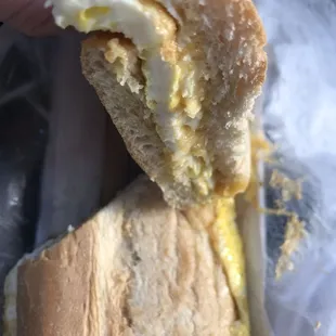 Egg and Cheese breakfast Sammy