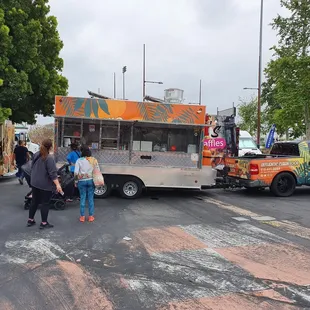 a food truck parked in a parking lot