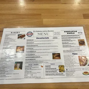 menu