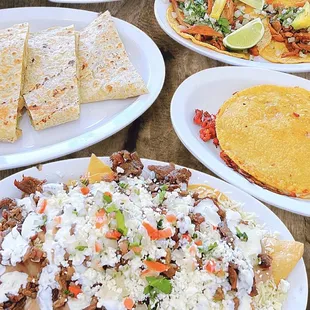 a variety of mexican food